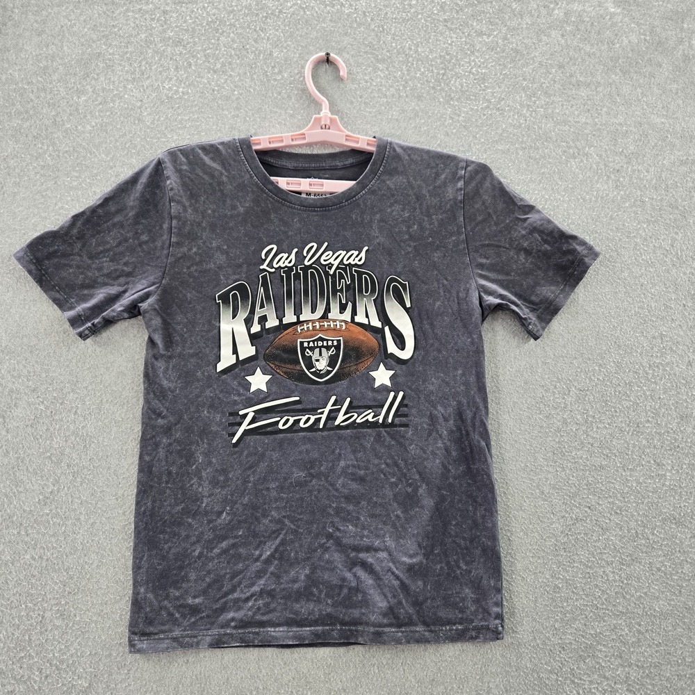 Las Vegas Raiders Boy Shirt L‎ (14/16) Black NFL Football Logo Short Sleeve